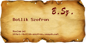 Botlik Szofron névjegykártya
